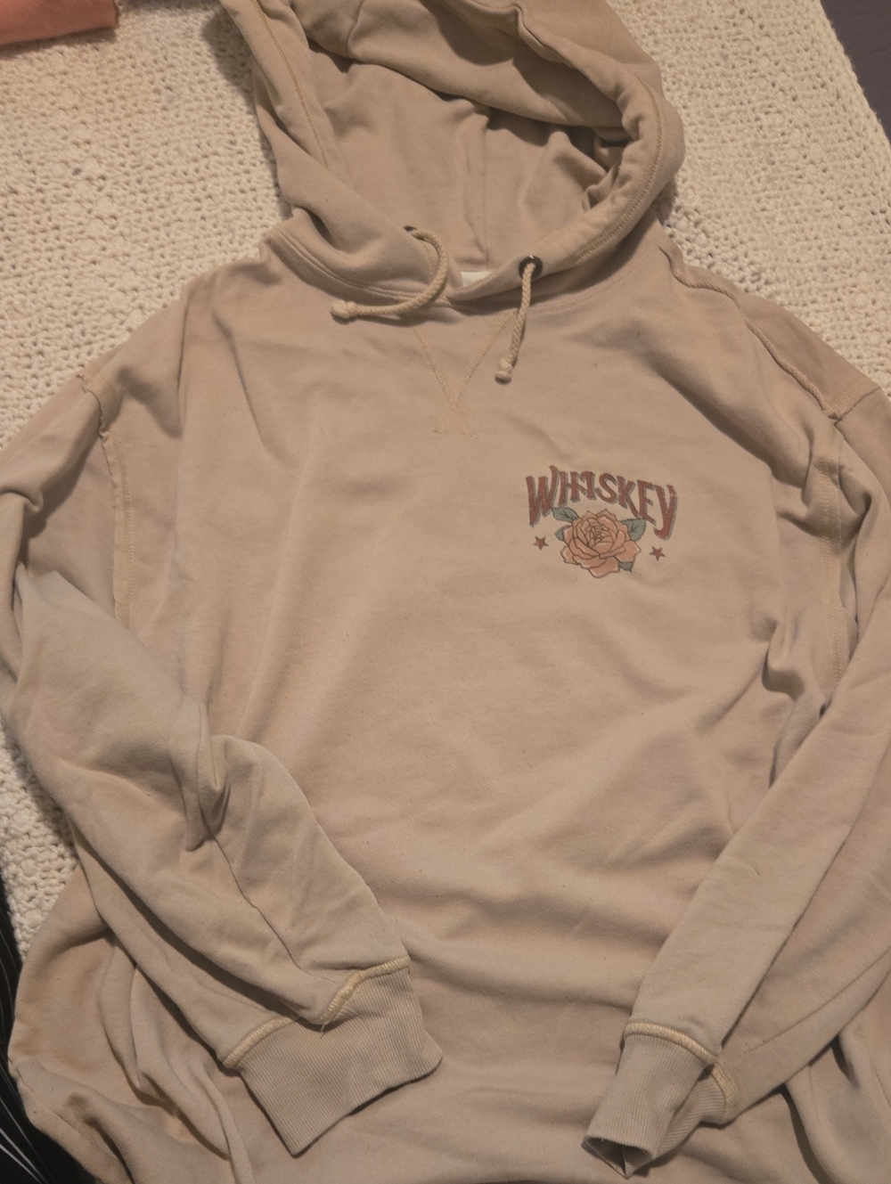 Whiskey Graphic Cream Hooded Sweatshirt - Women's Hoodie